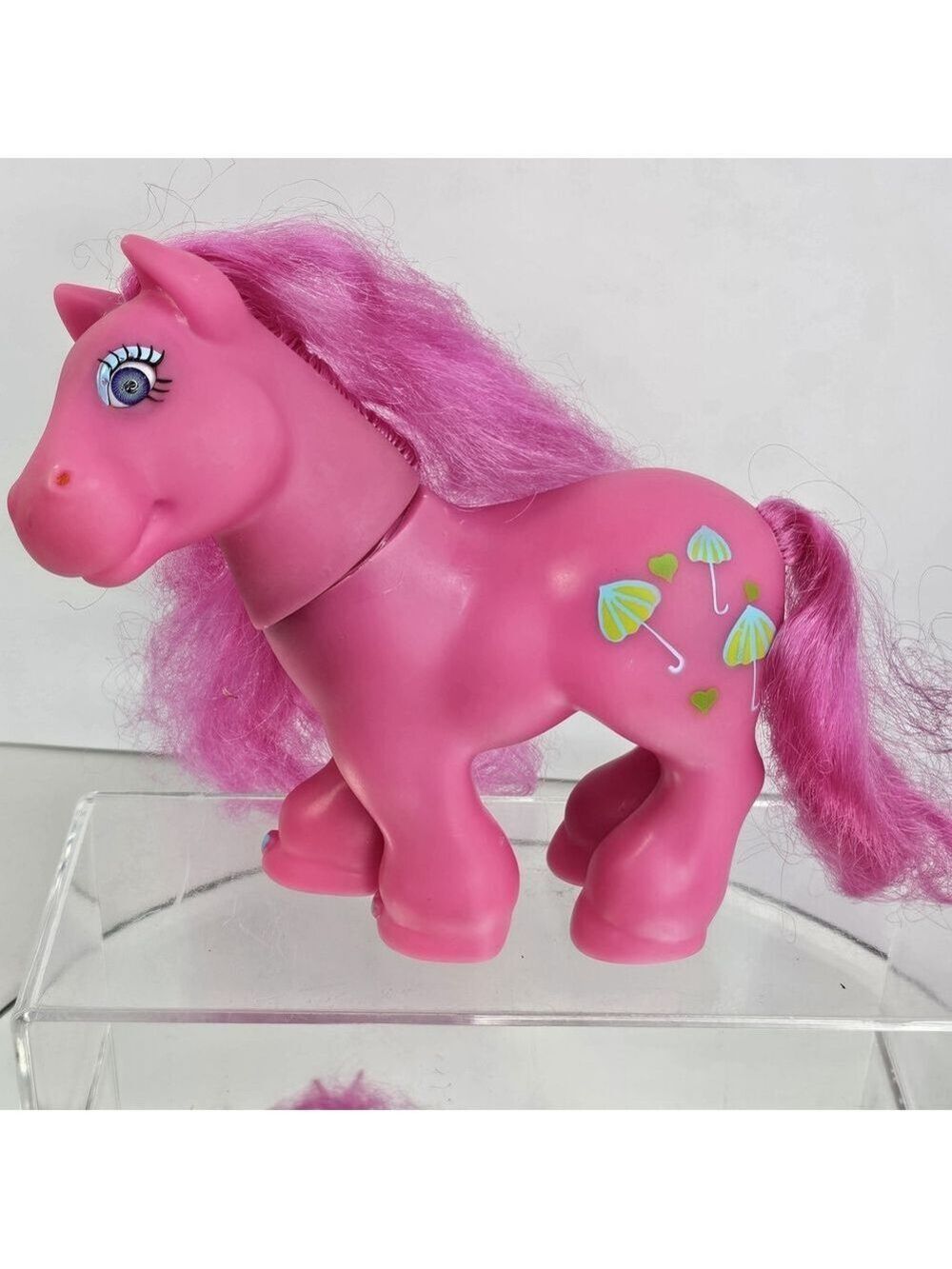 Pony Rarity Magenta Umbrella Hearts Lashes Vintage